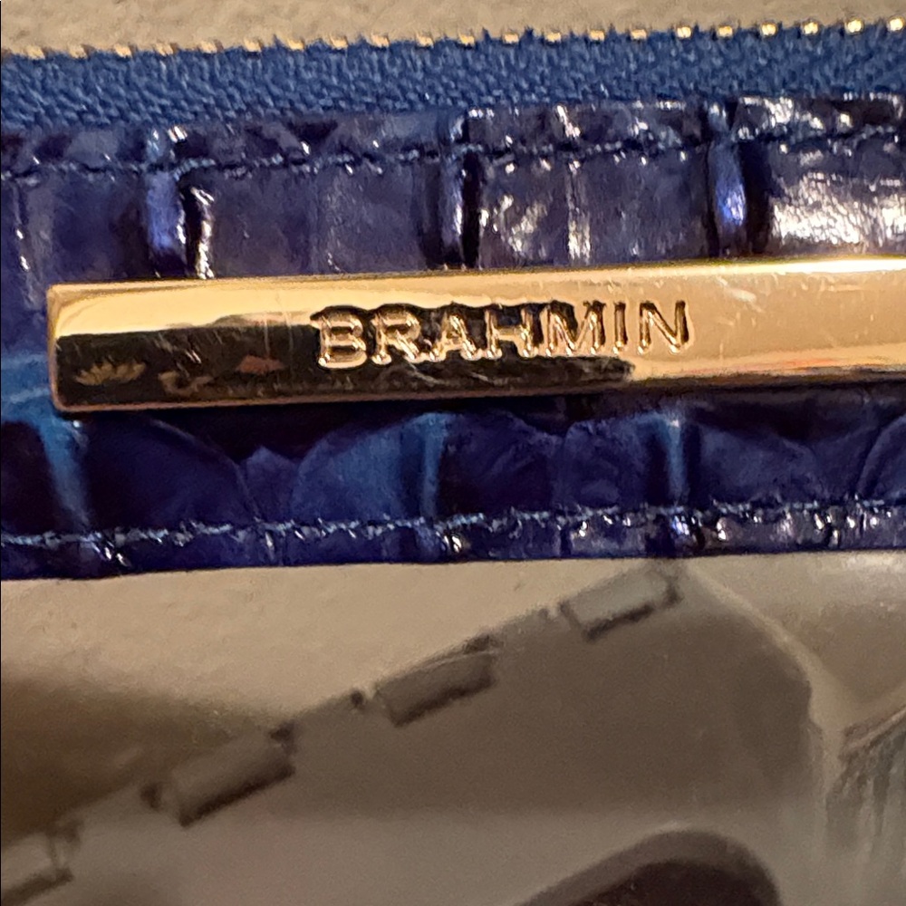 Brahmin Blue Crocodile-Embossed Clear Wristlet - Picture 2 of 4